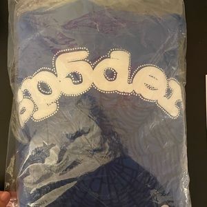 Sp5der x Young Thug Hoodie Blue Medium NEW